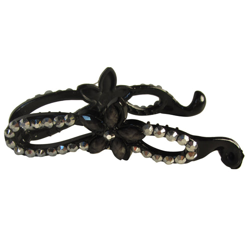 Ladies fashion stone flower hair clip for a quick stylish hair-do - 4D's T&D Inc