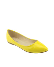 Solid Glossy Surface Pointed Toe Flats - 4D's T&D Inc