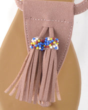 Tassel and Bead Embellished Flat Sandals - 4D's T&D Inc