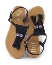 Tassel and Bead Embellished Flat Sandals - 4D's T&D Inc