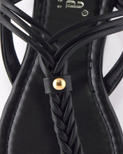 Twisted Pattern T-Strap Ankle Strap Flat Sandals - 4D's T&D Inc