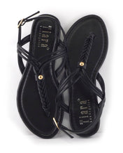 Twisted Pattern T-Strap Ankle Strap Flat Sandals - 4D's T&D Inc