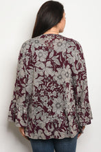 Ladies fashion plus size light weight floral print cardigan that features long sleeves - 4D's T&D Inc
