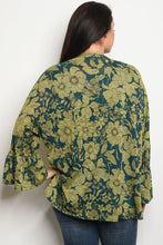 Ladies fashion plus size light weight floral print cardigan that features long sleeves - 4D's T&D Inc