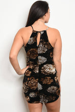 Ladies fashion plus size floral velvet dress - 4D's T&D Inc