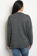Ladies fashion plus size long sleeve top that features a mock neckline and v cut out - 4D's T&D Inc