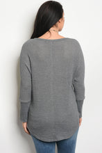 Ladies fashion plus size long sleeve thermal top that features a rounded neckline - 4D's T&D Inc