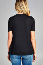 Ladies fashion short sleeve cross strap w/choker neck rayon spandex top - 4D's T&D Inc