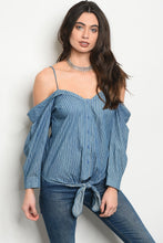 Ladies fashion long sleeve off the shoulder top - 4D's T&D Inc