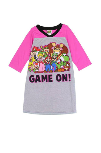 Girls super mario 4-10 nightgown - 4D's T&D Inc