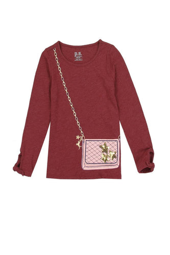 Girls aéropostale 4-6x long sleeve fashion top with 3d flap purse pocket - 4D's T&D Inc