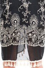 Tasseled chiffon lace long kimono - 4D's T&D Inc