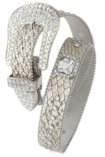 Textured rhinestone leather belt - 4D's T&D Inc