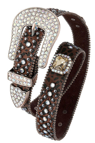 Animal print rhinestone belt - 4D's T&D Inc