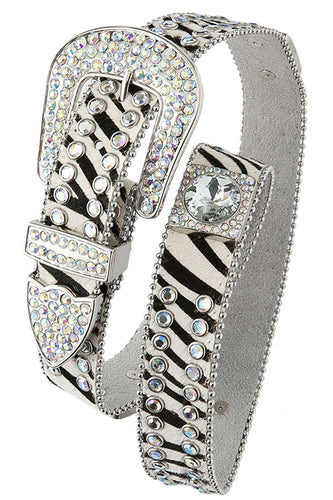Animal print rhinestone belt - 4D's T&D Inc