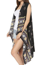 Mandala floral print cover up vest - 4D's T&D Inc