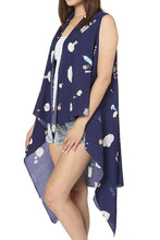 Graphic print cover up vest - 4D's T&D Inc