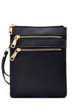 Multi zip pocket nylon twill cross body bag - 4D's T&D Inc