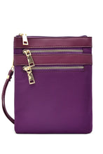 Multi zip pocket nylon twill cross body bag - 4D's T&D Inc