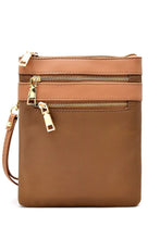 Multi zip pocket nylon twill cross body bag - 4D's T&D Inc