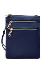 Multi zip pocket nylon twill cross body bag - 4D's T&D Inc