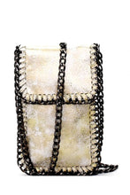 Chain accent metallic cellphone holder cross body bag - 4D's T&D Inc