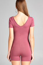 Ladies fashion short sleeve v-neck w/strappy strap cotton spandex bodycon romper - 4D's T&D Inc