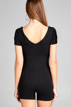 Ladies fashion short sleeve v-neck w/strappy strap cotton spandex bodycon romper - 4D's T&D Inc