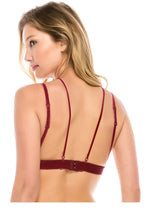 Ladies fashion micro suede bralette w/y strap - 4D's T&D Inc