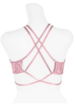 Ladies fashion stappy cage back jacquard mesh bralette - 4D's T&D Inc