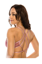 Ladies fashion stappy cage back jacquard mesh bralette - 4D's T&D Inc