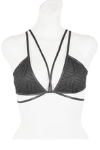 Ladies fashion stappy cage back jacquard mesh bralette - 4D's T&D Inc