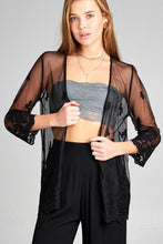 Ladies fashion open front scalloped hem lace cardigan - 4D's T&D Inc