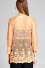 Ladies fashion open front scalloped hem lace cardigan - 4D's T&D Inc