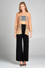 Ladies fashion open front scalloped hem lace cardigan - 4D's T&D Inc