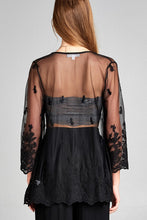 Ladies fashion open front scalloped hem lace cardigan - 4D's T&D Inc