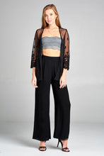 Ladies fashion open front scalloped hem lace cardigan - 4D's T&D Inc