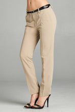 Ladies fashion classic woven pants w/ belt - 4D's T&D Inc