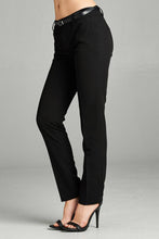 Ladies fashion classic woven pants w/ belt - 4D's T&D Inc