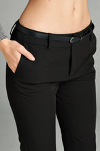 Ladies fashion classic woven pants w/ belt - 4D's T&D Inc