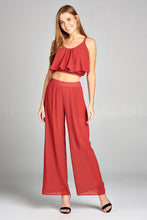 Ladies fashion long leg wide georgette chiffon woven pants - 4D's T&D Inc