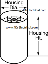 Motor Run Capacitor 6uf (mfd), 370 Vac - Part # 4DS6-370-3P. This replaces  part # 6FLP3 - $9.25 - 4D's T&D Inc