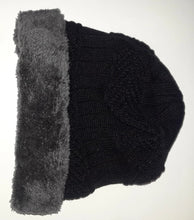 One Pair Set or One Piece Knitted Winter Skull Cap Hat Naisidier Men's Winter Beanie Hat Warm Neck Scar Cover For Men Women, Black  And Grey Apparel - 4D's T&D Inc