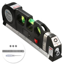 Laser Level Multipurpose Horizon Vertical Measure Tape 8Ft 2.5M Aligner Ruler Tool Black - 4D's T&D Inc