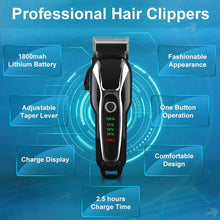 Razor Sharp Rechargeable Electric Hair Clipper Barber Salon Trimmer Beard Body Shaver Grooming LED Display Steel Blade Washable 110V 240V - 4D's T&D Inc