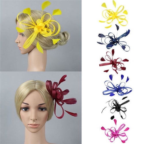 Hair Decor Feather Hair Fascinator Wedding Bridal Party Clip Brooch Pin Hair Beauty Aid Accessory - 4D's T&D Inc
