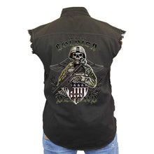 Men's Sleeveless Denim Shirt American Soldier Sport Biker Vest hiking men's wear casual - 4D's T&D Inc
