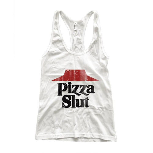 Pizza Slut Vintage Print  Racerback Tank Top - 4D's T&D Inc