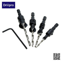 4Pcs HSS Tapered Wood Drill Bit Set Quick Change Countersink Hex Shank Drill Screw Size: #6, #10, #13, #16 (Size: Quick Change D - 4D's T&D Inc