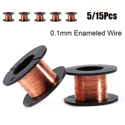 Enameled Copper Winding Wire 5/15pcs 0.1mm (Length 15m) - 4D's T&D Inc
